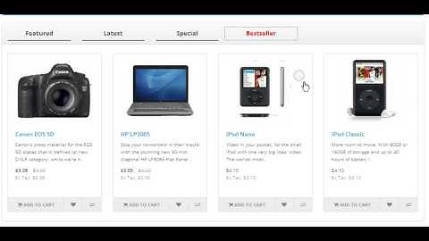 Opencart 2x - Tab and Scroller 4in1 Featured Latest Special Bestseller