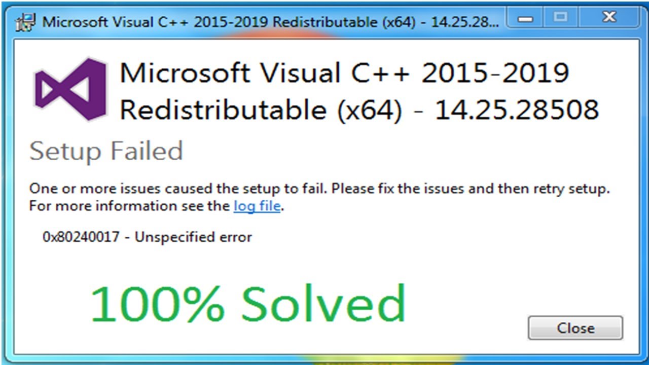 Error 0x Solve For Installation Visual C 15 19 In Bengali Youtube