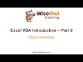 Excel VBA Introduction Part 9 - Object Variables