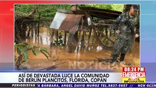 Calles y terrenos están colapsando debido a las lluvias en la comunidad de Berlin, Plancitos, Copán