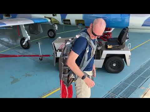Pulling the D-ring on an L-39 Albatros Parachute