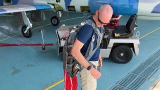 Pulling the D-ring on an L-39 Albatros Parachute