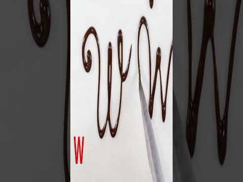 Learn how to draw the letter W with chocolate on different styles on your cakesshorts