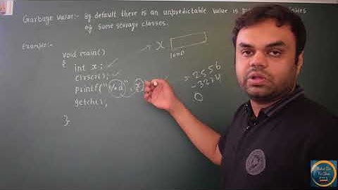 C PROGRAMMING : LECTURE 26 (HINDI) GARBAGE VALUE OF A VARIABLE BY MOHIT JAIN