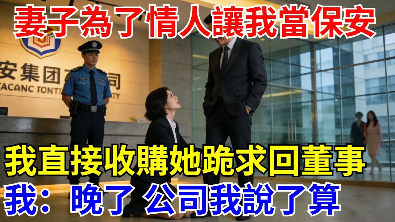 爲給情人騰位置妻子將我貶去當保安，我反手收購集團，她跪求我回董事局，我冷笑道：“晚了，公司現在姓什麽我說了算。【酒館情事會】#男頻小說#都市#故事#小說#爽文