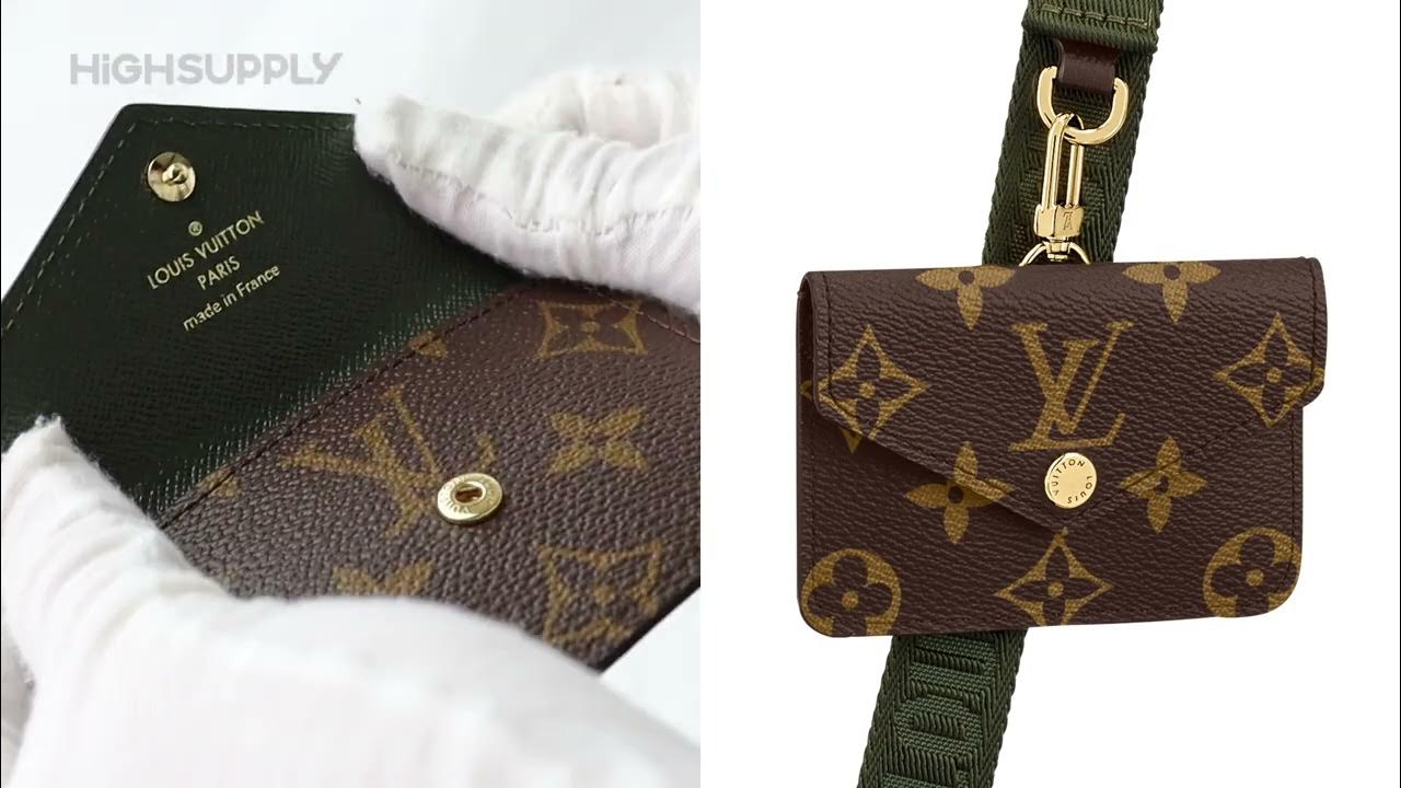 LV M80091 FELICIE STRAP & GO印花LOGO Monogram帆布扣式斜背信封包(棕