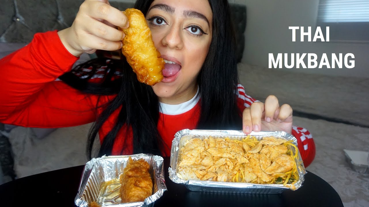 Тайский муббанг | Чау мейн | Тайское красное куриное карри | Огромные спринг-роллы и куриное филе