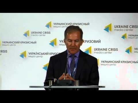 Michael Bociurkiw. Ukraine crisis media center, 9th of July 2014