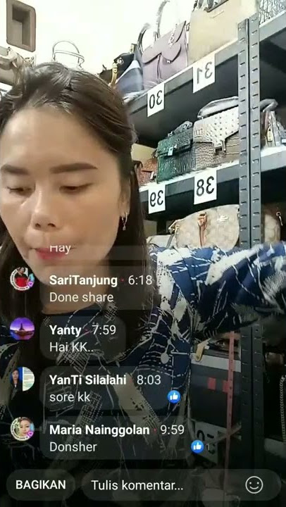 Bunda cantik bikin gagal fokus live jualan online Tali pinggang branded motif elpong hanya 45