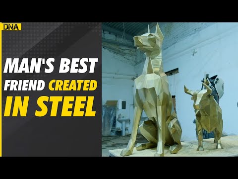 Russian designer makes animal statues out of metal