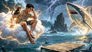 Apocalypse hits. He rides a CLOUD to evolve,from waste to ocean lord. Beauties kneel begging to stay
