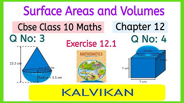 Cbse Class 10 Surface Areas and Volumes Exercise 12.1 Question 3 and 4 in Tamil by Kalvikan