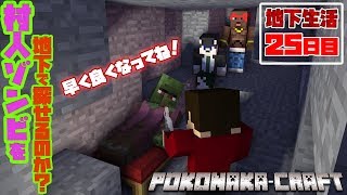 【ぽこなかくら＃275】地下生活25日目！村人ゾンビは地下に発生するか？【マインクラフト】