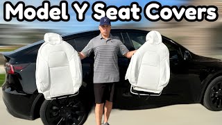 Tesla Model Y White Seat Covers  DrCarNow Seat covers | I Should Have Ordered White Seats!!