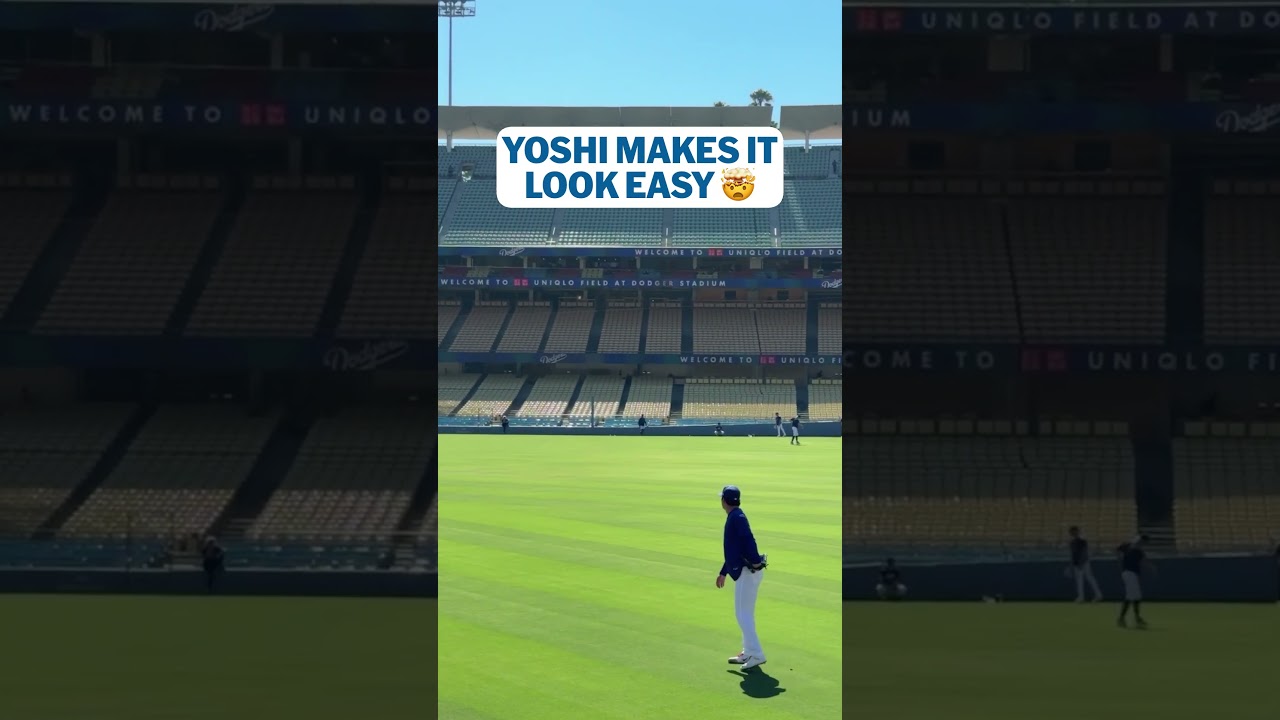 Dodgers' Yoshinobu Yamamoto casually throwing strikes hundreds of feet across MLB field