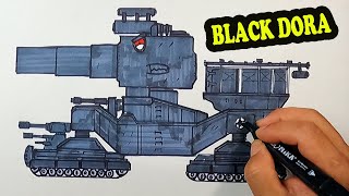 Cách vẽ xe tăng black dora theo phim hoạt hình xe tăng - How to draw tank black dora