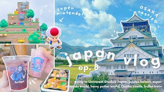 🏯 Japan Vlog Ep. 8 // Universal Studios Japan (nintendo World!), Osaka Castle, Bullet Train, Food