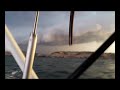 Boat smashed by big hail storm while entering Sydney harbour