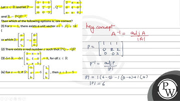 Let \( \mathrm{x} \in \mathrm{R} \) and let \( \mathrm{P}=\left[\begin{array}{lll}1 & 1 &...