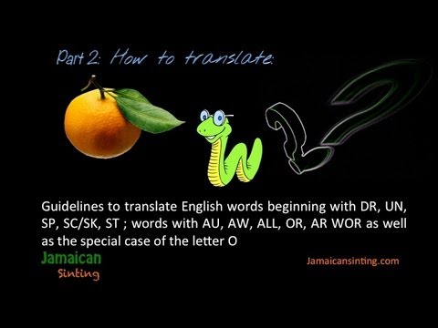 PART 2|| Easy Guidelines for How to Speak the Jamaican Language