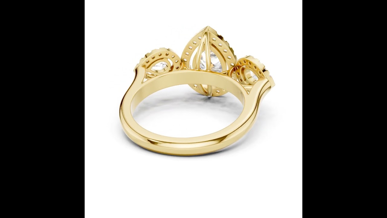 Pear Diamond Triple Halo Engagement Ring
