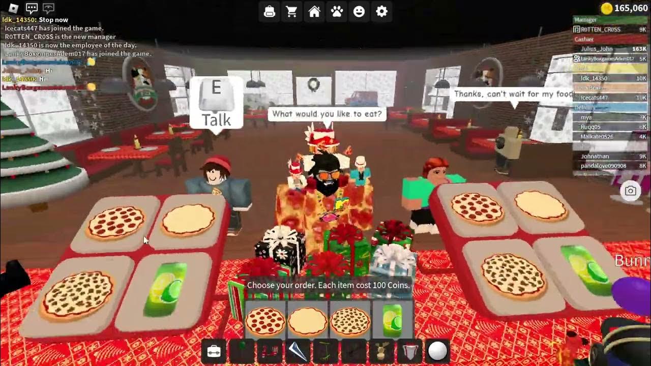 Roblox Work at a Pizza Place Christmas Updates Day 8 of 25 YouTube