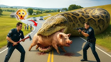 Brave Rescue Team Battles a Giant Python to Save an Innocent Pig 🐍💥 A Heart-Stopping Animal Rescue!