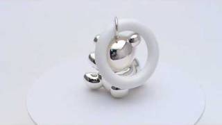 Silver Teething Ring And Rattle Teddy