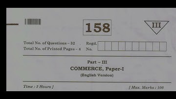AP inter 1st year 2022 Commerce model question paper April / May 2022 IPE #APInter #APInterPapers
