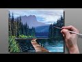 Acrylic Painting Mountain River Bridge Landscape / Correa Art