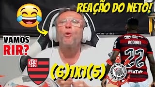 VAMOS RIR? REAÇÃO DO NETO - FLAMENGO (6)1X1(5) CORINTHIANS - FLAMENGO CAMPEÃO DA COPA DO BRASIL