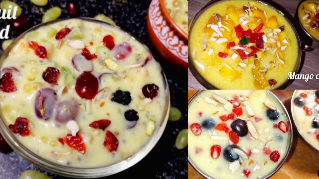 3 types Fruit Custard desserts How to make Fruit desserts in telugu