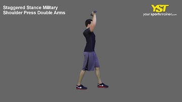 Staggered Stance Military Shoulder Press 2 Arms
