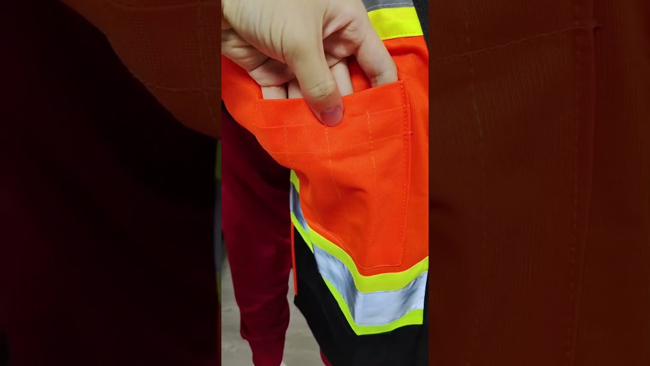 ProtectX Safety Vest Hi-Visibility Vest All Solid Fabric with 6 Pockets