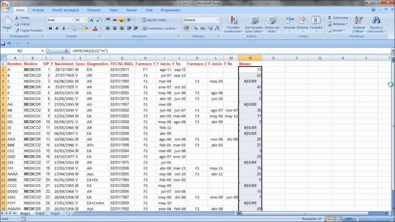 Excel Para Reumat logos C mo Calcular El N mero De Meses Entre Dos
