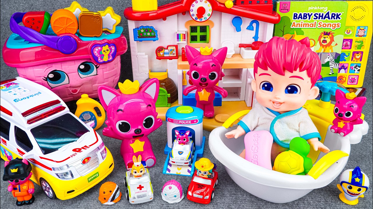 Satisfying Unboxing & Review Miniature Pinkfong Basket Playset | ASMR