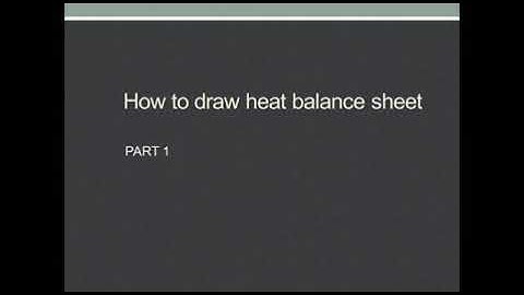 Chapter 2 how to draw heat balance sheet