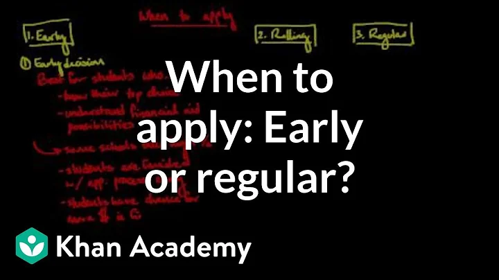Deciding when to apply: Early vs. regular decision