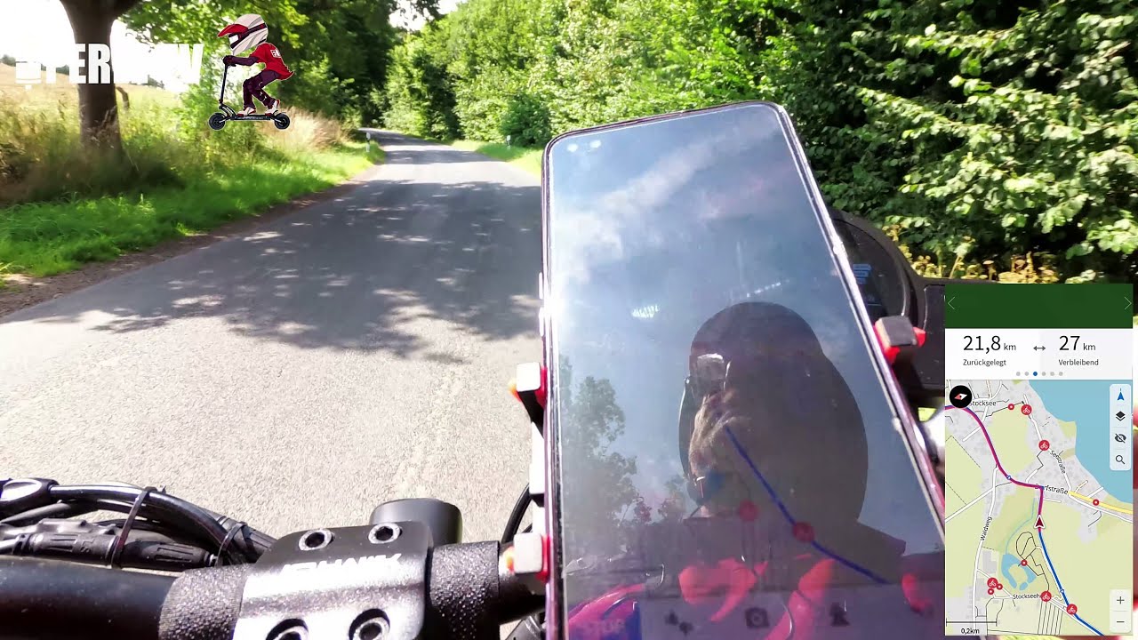 🛴 IO Hawk Legend 🛴: 49,3km Tour 24.07.22 - Nightrider Perle auf großer Tour um den Plöner See (4k)