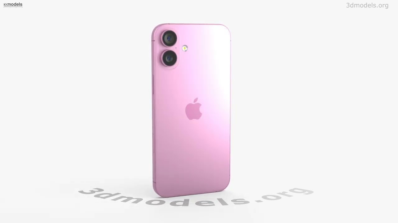 アップル iPhone 16 プラス ピンク 3Dモデル - ダウンロード 携帯電話