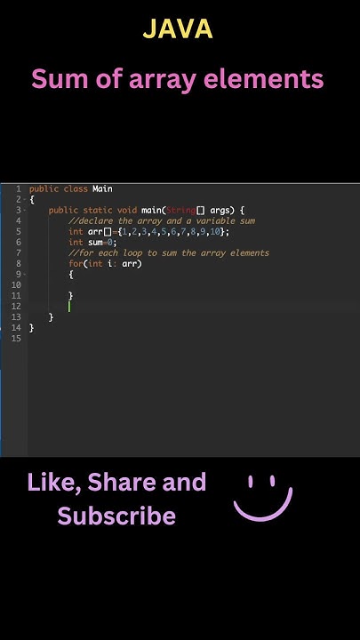 Sum of array elements | Java Programming #shorts - YouTube