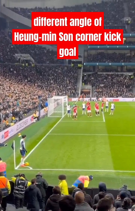 different angle of Heung-min Son corner kick goal against Mancheter united #carabaocup #highlights