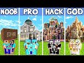Minecraft : Family Premium Palace Build Challenge - NOOB vs PRO vs HACKER vs GOD / Animation