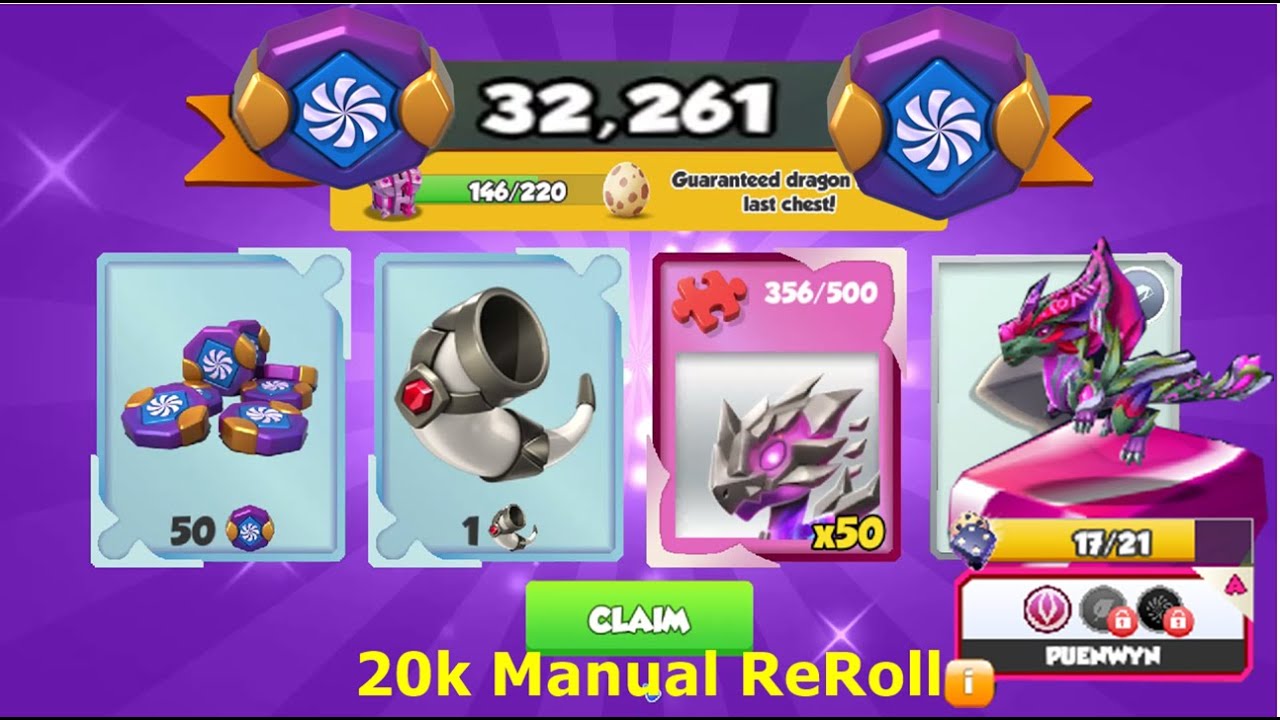 356/500 Adatz and 17/21 Puenwyn-Dragon Mania Legends | 20K Manual Reroll Dragon Board | DML