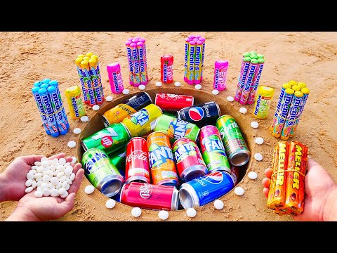 Mentos and Meller vs Coca Cola, Pepsi, Different Fanta, 7up and Many Other Sodas Underground!
