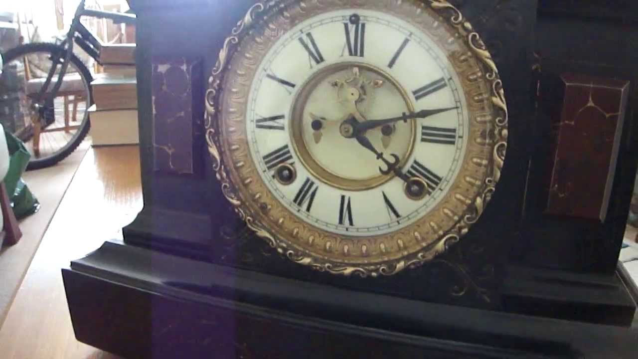 Ansonia Venice Lion Head Mantle Clock With A Lovely Open Escapement Youtube