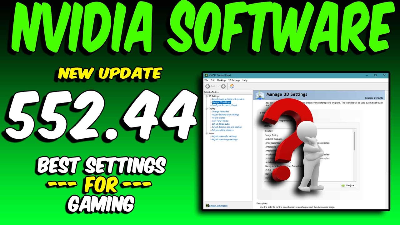 NVIDIA CONTROL PANEL - Best Settings for FPS & NO DELAY! (552.44 NEW ...