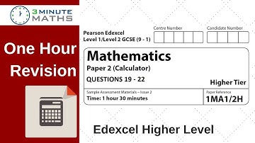 Edexcel calculator higher tier questions 19 - 22 - one hour revision