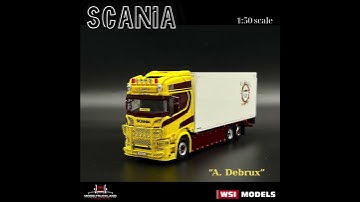 Scania R highline CR20H riged box truck 6×2 tag axle “A  Debrux”,WSI Truck Models #scania #truck