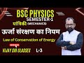Law of Conservation of Energy | Bsc Physics Semester-1 L- 3